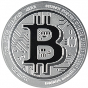 Bitcoin Münze aus Silber 1 oz (Niue) - Motivseite