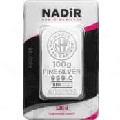 Silberbarren 100 g Nadir Metal Rafineri  - LBMA zertifiziert