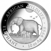 Somalia Elefant 10 oz Silber 2022- Motivseite