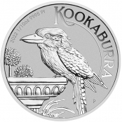 Kookaburra 1/10 oz Platin 2022 - Motivseite der attraktiven Münze der Perth Mint