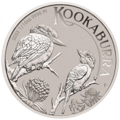 Kookaburra 1/10 oz Platin 2023 - Motivseite der attraktiven Münze der Perth Mint