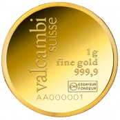 Goldbarren Valcambi 1 Gramm Rund - LBMA zertifiziert