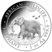 Somalia Elefant 1 oz Silber 2022 - Motivseite