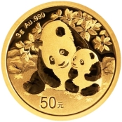 Panda 3 Gramm Gold 2024 - Panda Motiv