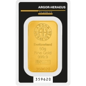 Goldbarren 50 Gramm Argor-Heraeus - LBMA zertifziert