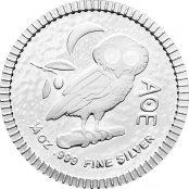 Eule von Athen 1/4 oz Silber 2021 - Motivseite