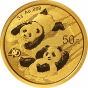 Panda 3 Gramm Gold 2022 - Panda Motiv