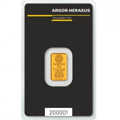 Goldbarren Argor-Heraeus 2 Gramm 
