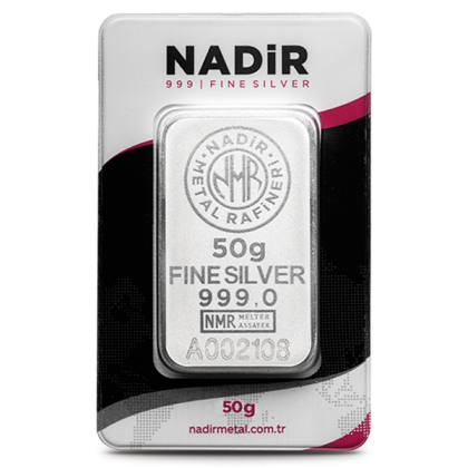 Silberbarren 50 g Nadir Metal Rafineri 