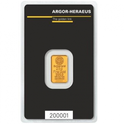 Goldbarren Argor-Heraeus 2,5 Gramm 