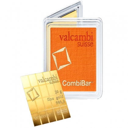 20 x 1 g Gold CombiBar Valcambi 