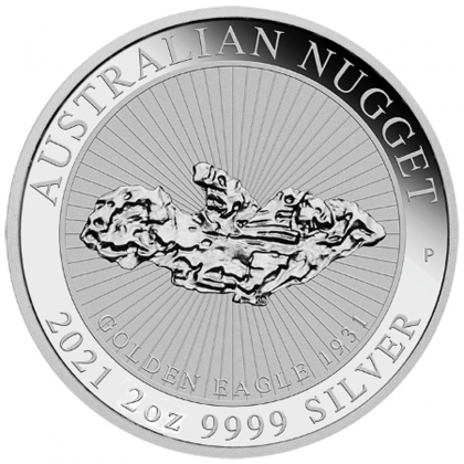 Australian Nugget 2 oz Silver Golden Eagle 2021 