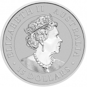 Kookaburra 1/10 oz Platin 2022 - Wertseite der einmaligen Platinmünze der Perth Mint