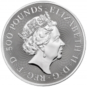 Queen's Beasts Completer Coin 1 Kg Silber 2021 - Wertseite