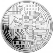 Bitcoin Münze aus Silber 1 oz - Rückseite