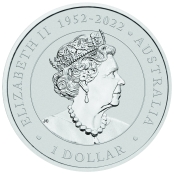 Koala 1 oz Silber 2023 - Auf der Wertseite ist traditionell Elizabeth II abgebildet