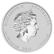 Lunar Hase 1 oz Silber 2011 - Wertseite