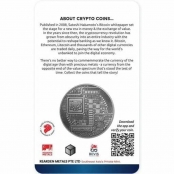 Bitcoin 1 oz Silver Antique Coin - Reverse