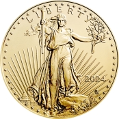 American Eagle 1/4 oz Gold 2024 - Wertseite mit Weißkopfseeadler