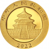 Panda 1 Gramm Gold 2022 - Ansicht des Himmelstempel in Peking