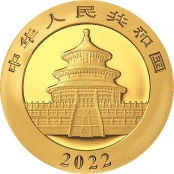 Panda 30 Gram Gold 2022 - Ansicht des Himmelstempel in Peking