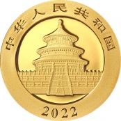 Panda 8 Gramm Gold 2022 - Motiv des Himmelstempel in Peking