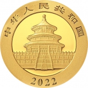 Panda 15 Gram Gold 2022 - Motiv des Himmelstempel in Peking