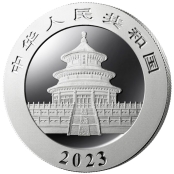 Panda 30 g Silber 2023 - Rückseite mit Pekinger Himmelstempel