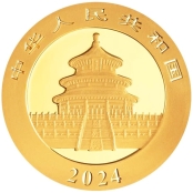 Panda 8 Gramm Gold 2024 - Motiv des Himmelstempel in Peking