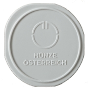 Münztube Silber Philharmoniker - Logo der Münze Österreich