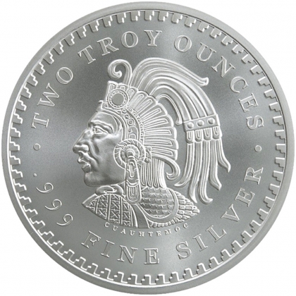 2 oz Aztec Calendar BU rounds .999 fine silver 