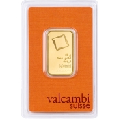 Goldbarren Valcambi 20 Gramm - Blister Front