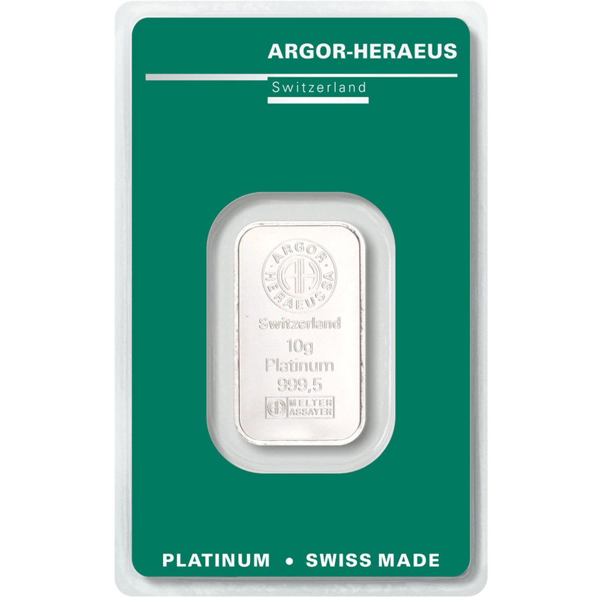 Platinum Bar 10 Gram Argor Heraeus Contains 10 Grams 3215 Oz Of 9995 Fine Platinum