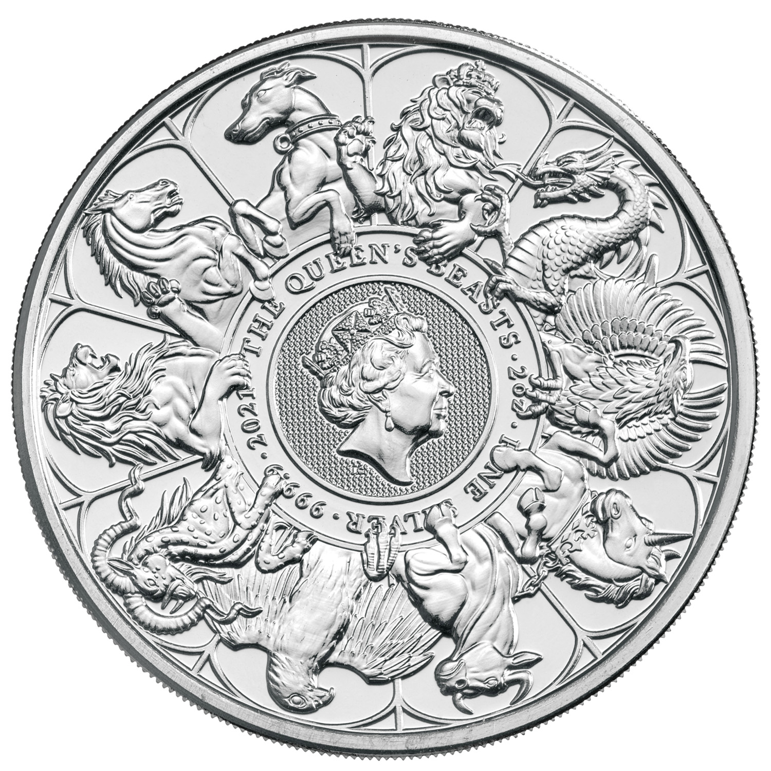 Queen's Beasts Completer Coin 2 oz Silber 2021